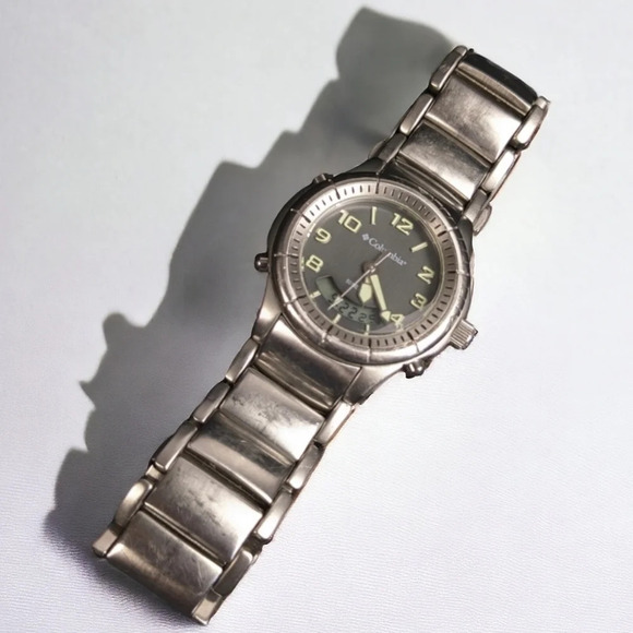 Vintage Columbia stainless steel quartz watch, analog digital, date, alarm, 50m - Picture 1 of 15